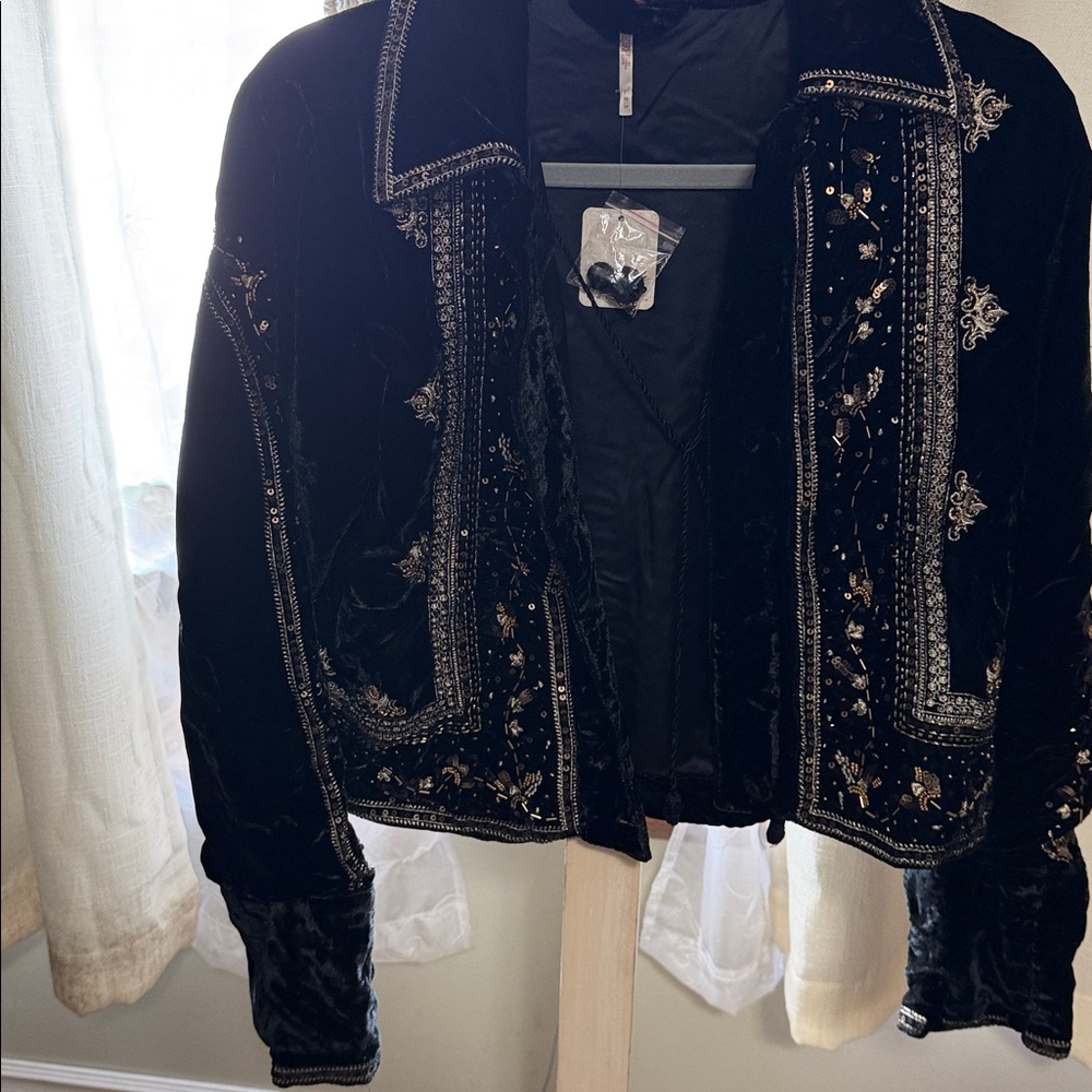 Free People Black Embroidered Blazer - Picture 5 of 8